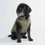 Dog Winter Jacket, Water-Resistant Coat, Warm Reflective Windproof Fleece-Interior, for Medium and Large Dogs - Olive - L