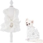 Dog Princess Costume Dog Wedding Dress Cute Cat Skirt Sleeveless Puppy Girl Clothes for Small Pet Puppy Cats with D-Ring (White, Small)