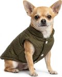 Soft Warm Small Dog Coats Lightweight Pet Dog Winter Jackets for Small Medium Dogs Puppy Cold Weather Coat Pet Clothes, Green, Small