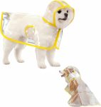 Clear Dog Raincoat, Transparent PVC Cape Style Pet Rain Jacket with Hidden Leash Hole, Adjustable Double Buckle for Small Dogs (Yellow, Medium)