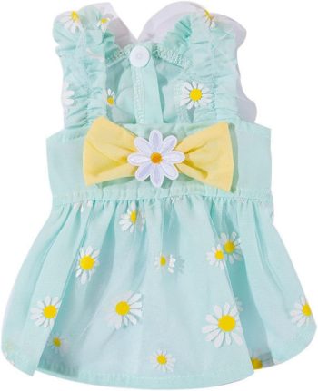 Flowers Elegant Princess Small Dog Dress Spring Summer Dog Dresses Girls Puppy Lightweight Pet Dresses