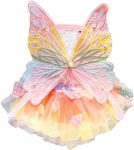 Dog Princess Dress,Summer Thin Cat Rainbow Butterfly Pettiskirt Cute Pet Clothes Chihuahua Teddy Dress Pet Supplies (S)