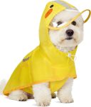 Dog Raincoat,Adjustable Waterproof Cloak Pet Hooded Raincoat Jacket,Cute Yellow Duck Poncho for Pet,M