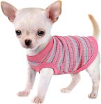 Elevate Your Pet's Comfort and Fashion: Premium 100% Cotton Rib Dog Shirt Vest for Small Breeds Like Chihuahuas, Yorkies, and Puppies .Year-Round Style with Tank-Style Puppy Attire Pink Small